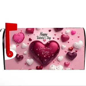 Mailbox Cover - Vibrant Valentines Hearts Design, NEW, Easy Decor.